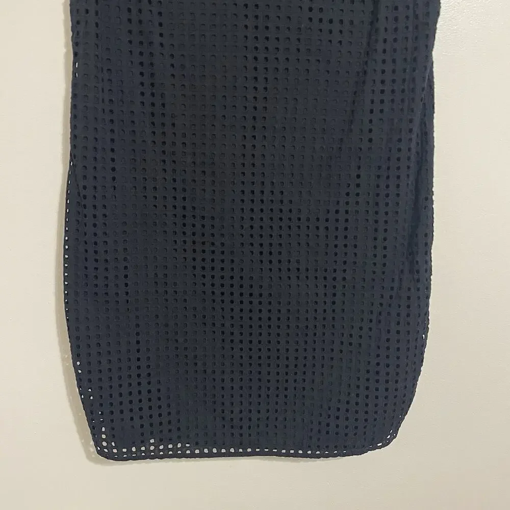 Merona Cotton Eyelet Shift Dress Plus Size XXL Black Lined Lightweight Boho - Picture 3 of 10